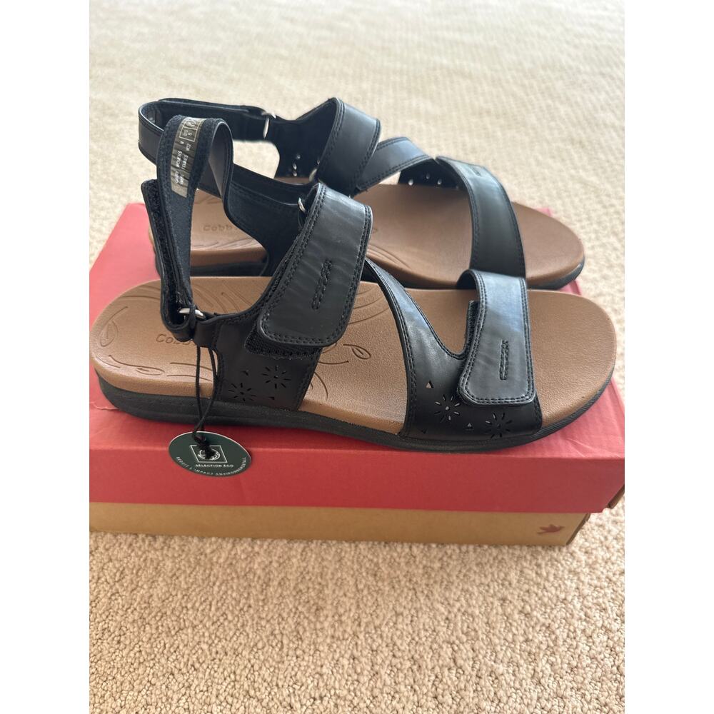 NEW Cobb Hill Tala Asym Strap Sandal Black 8M